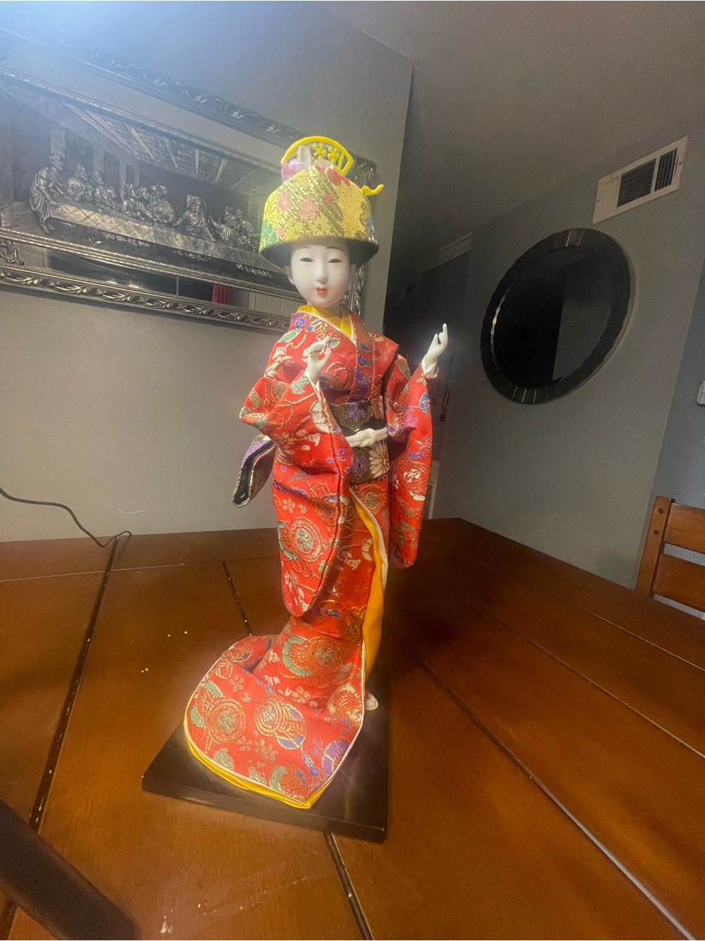 Traditional Red Geisha Doll Figurine - Unbranded